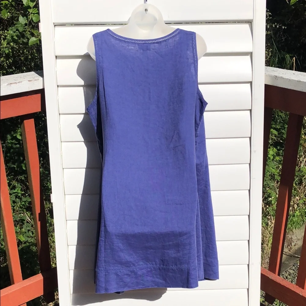 NWT Love Linen J. Jill Blue Sleeveless Casual Dress - Picture 11 of 15